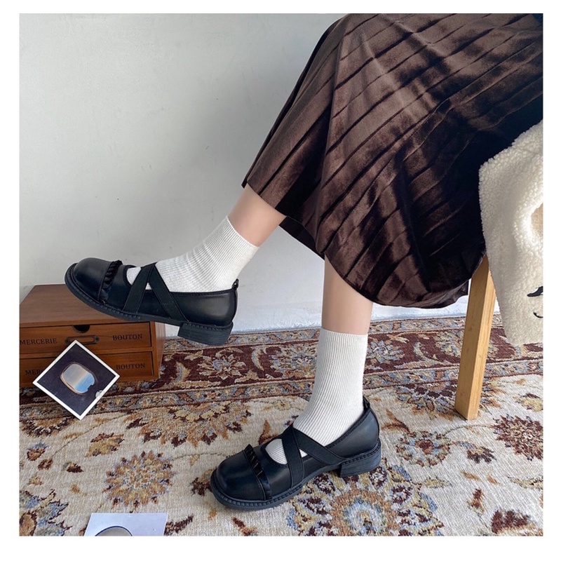 Giày ulzzang độn đế dây chéo vintage,có ảnh thật-96korean shoes | BigBuy360 - bigbuy360.vn