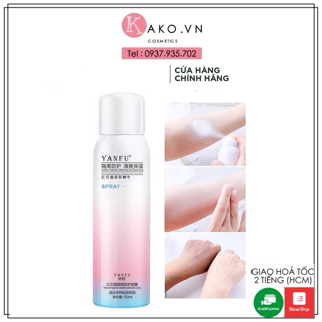 Xịt Chống Nắng Nâng Tông Make Up Kem Chống Nắng Nội Địa Trung Trắng Da, 150ml