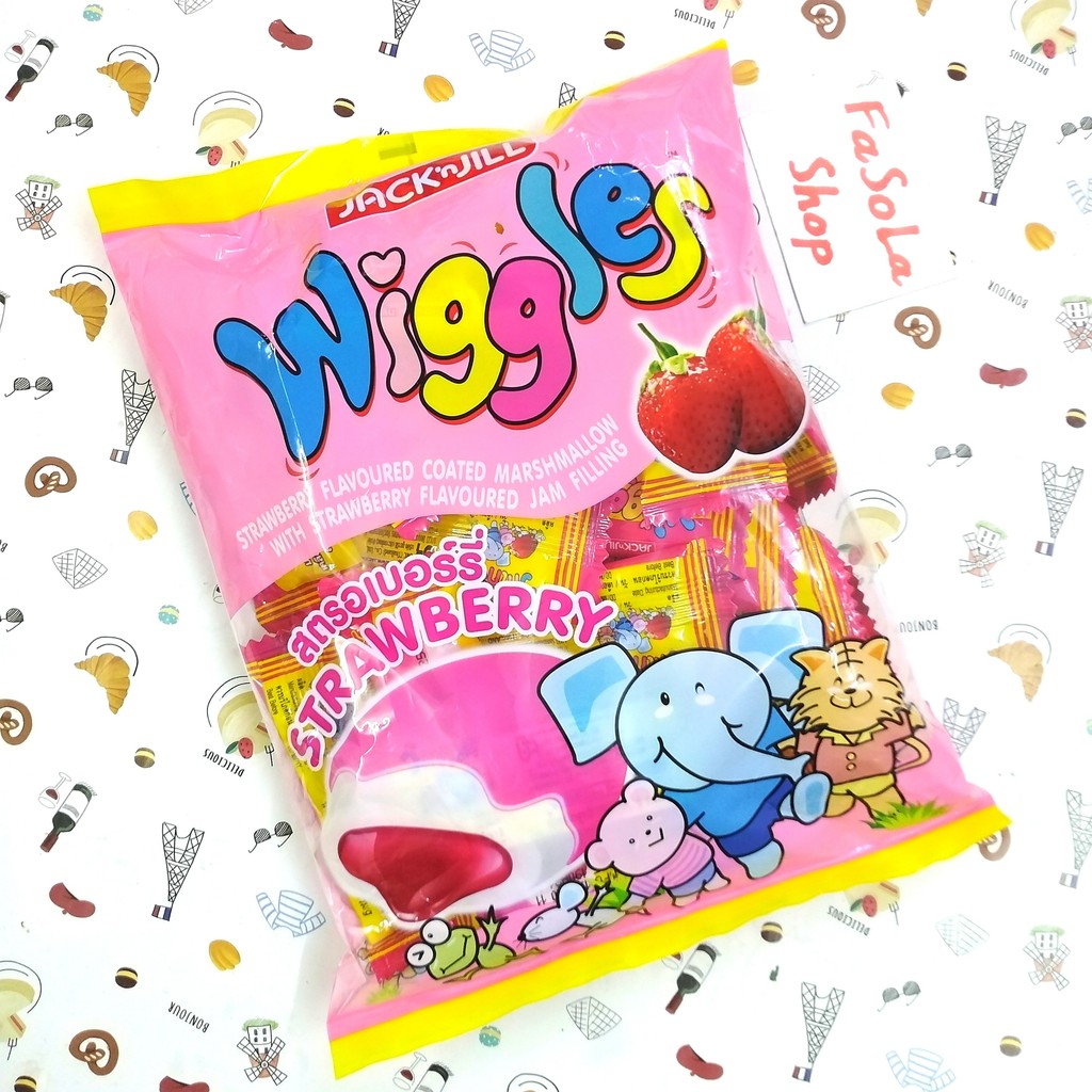 Kẹo dẻo marshmallow WIGGLES JACK&JILL Thái Lan 108g dâu sô cô la việt quất cola strawberry blueberry wiggle chocolate