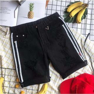 Quần Short Jean Nam Kẻ Sọc Cá Tính