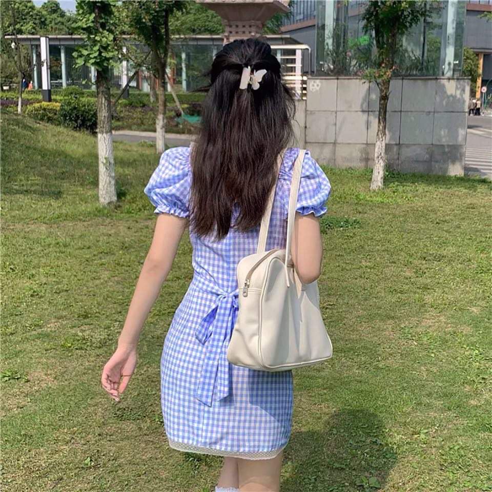 Đầm tay bồng xanh ulzzang nữ tính (ảnh thật ở cuối nha) | BigBuy360 - bigbuy360.vn