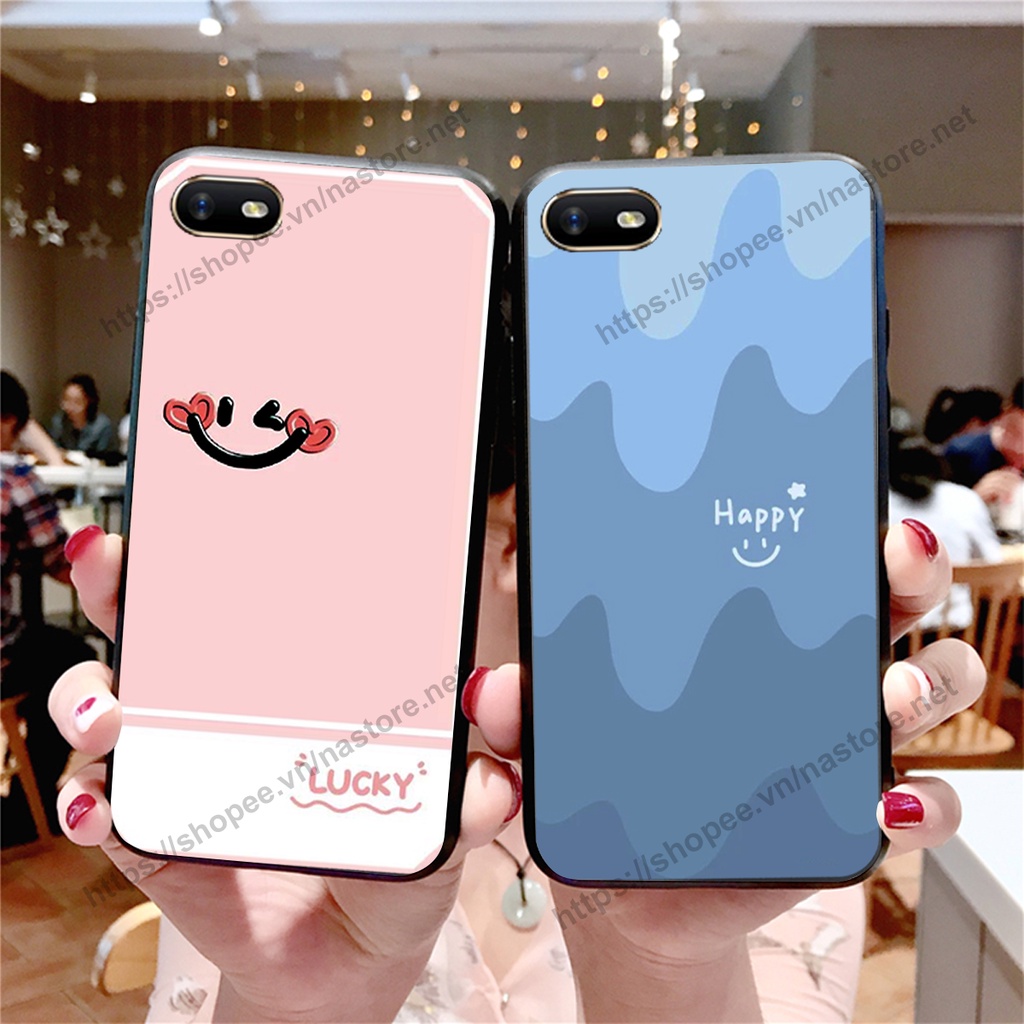 Ốp lưng Oppo A3s / A1k / Realme C1 / Realme C2 mặt cười, họa tiết caro đơn giản đẹp cute