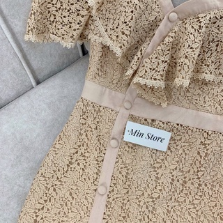 Váy ren body lệch vai