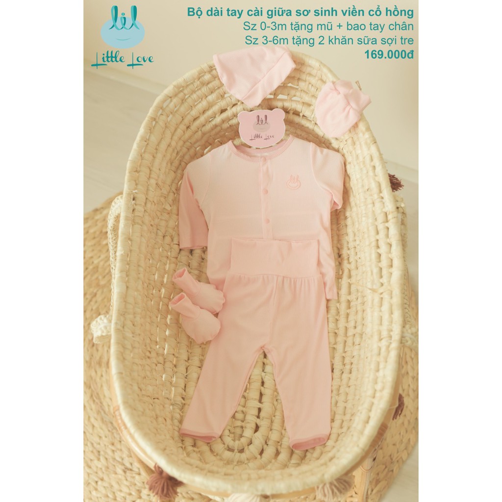 Bộ Quần Áo Little Love Tăm Size 0-3m Và 3-6m Mẫu Mới Giá Rẻ | Minizon Kids
