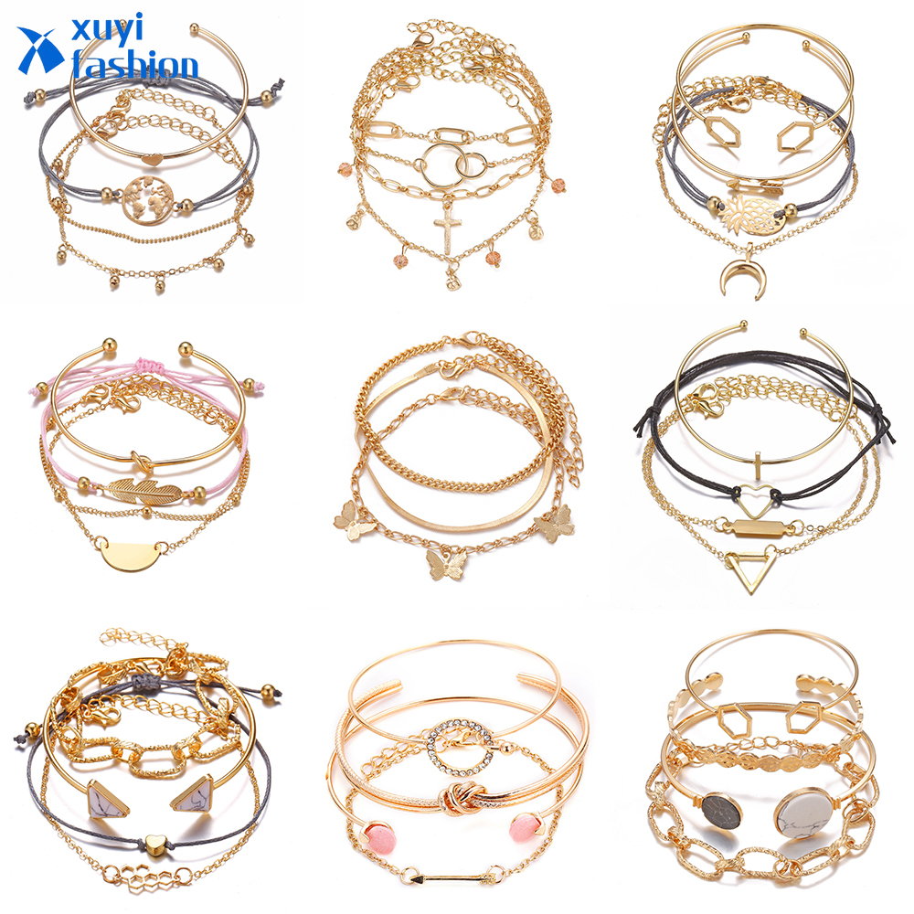 Bộ Vòng Tay Hạt Charm Thời Trang Nhiều Lớp DIY Cho Nữ