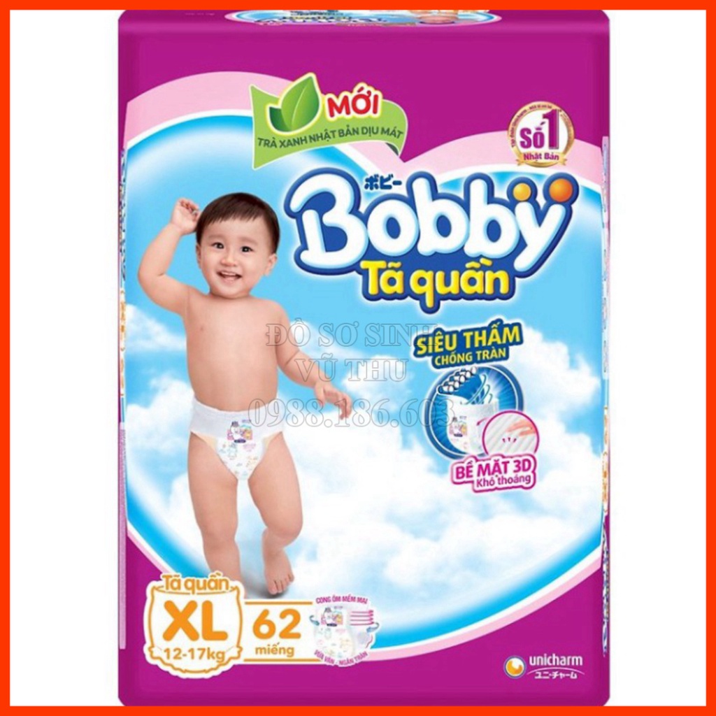 Bỉm quần Bobby Size M42+6/ L38+6/ XL34+6 miếng