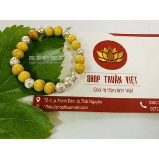 Vòng dâu tằm 9 bi bạc cho bé gái - DB2 - 100% dâu tằm tự nhiên