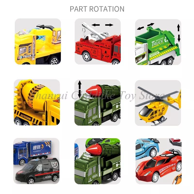 Đồ Chơi Hợp 6 Món Ôtô Máy Bay Chạy Cót Dây Thiều Cho Bé Vui Nhộn