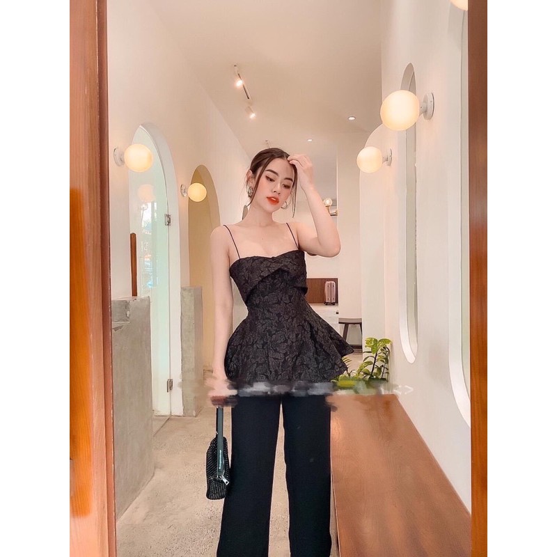 Set áo peplum 2 dây + quần nữ