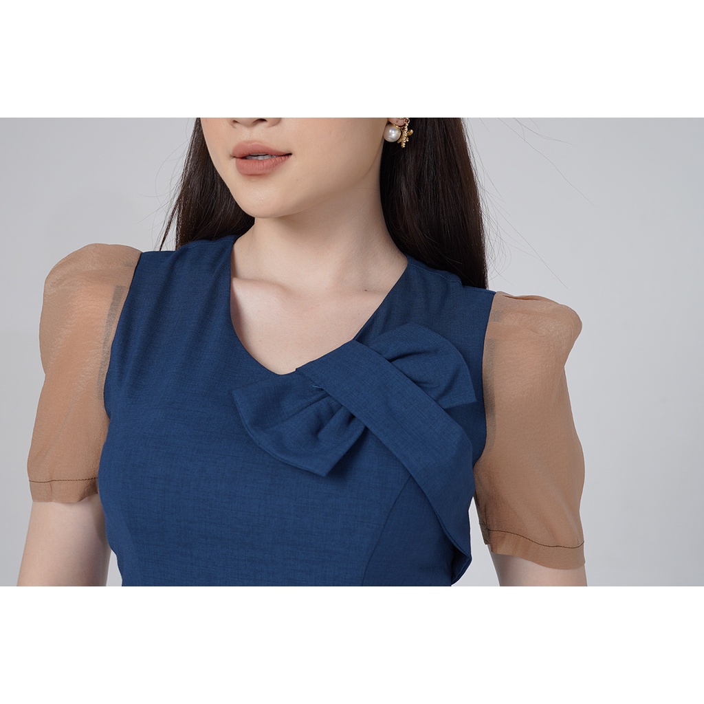 Sét Bộ Cao Cấp Luperi LFSB4108 Áo Tay Phối tơ kết hợp chân váy bút chì