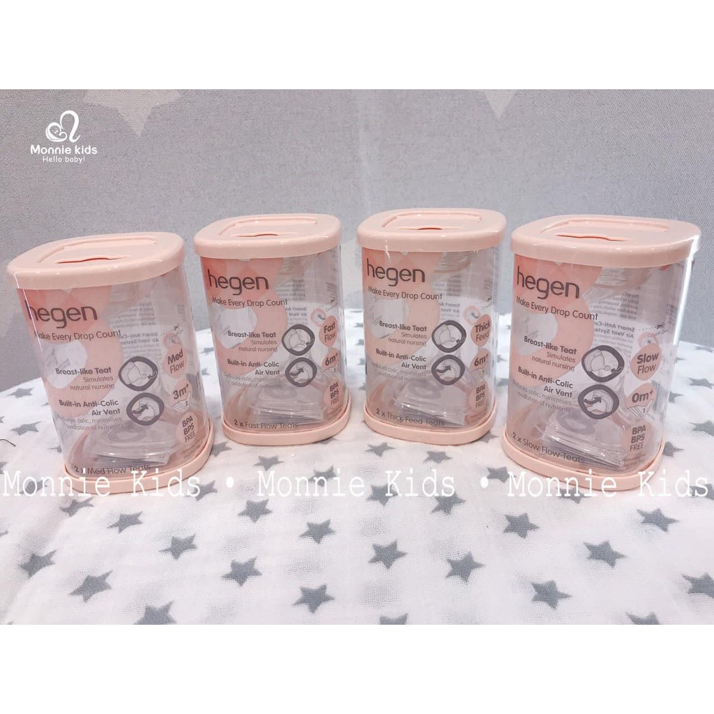Núm Ti Thay Thế Bình Sữa Hegen 0m+, 3m+ , 6m+ Và Y Cắt 6m+