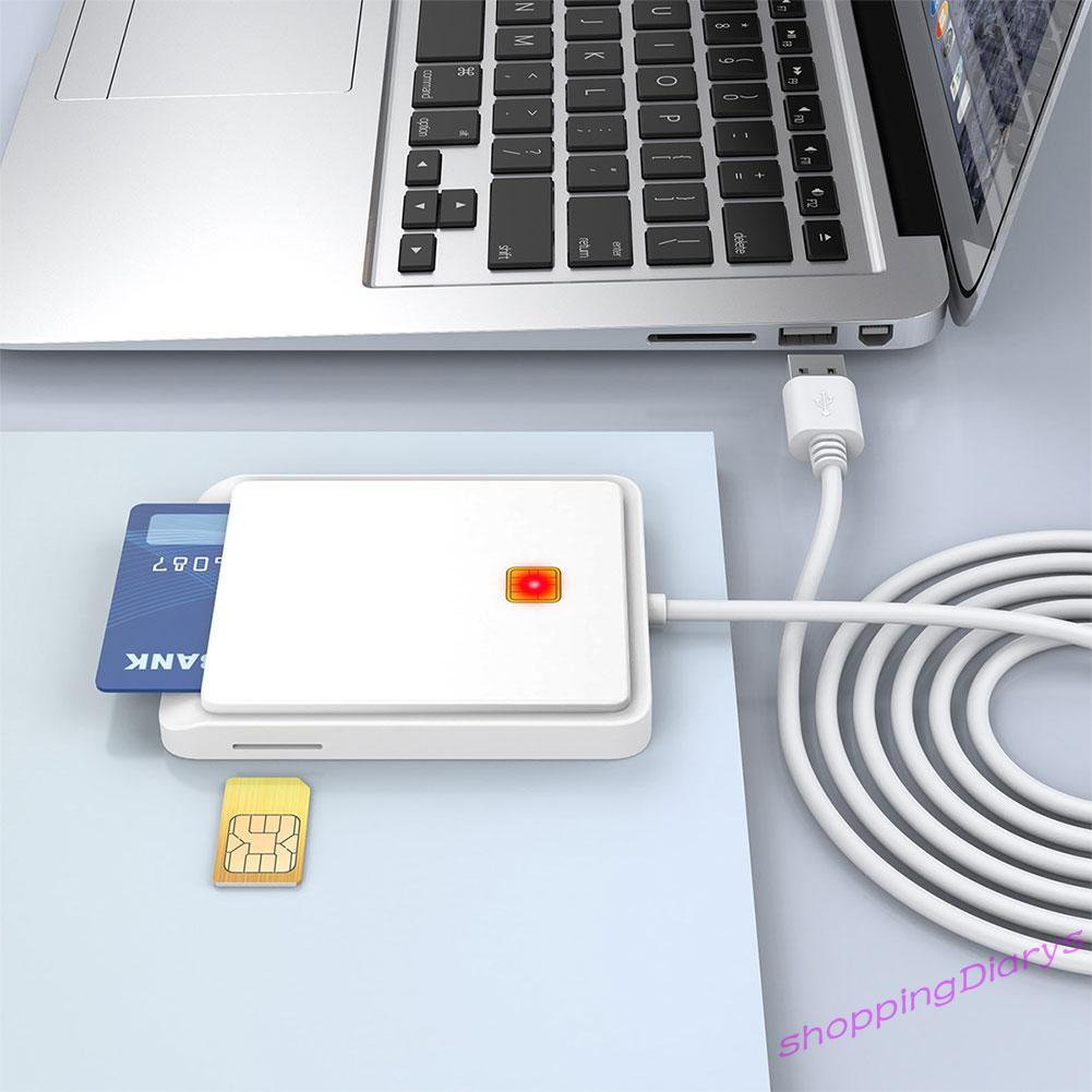 ✤Sh✤ USB 2.0 Smart Card Reader for CAC IC ID Bank SIM Card Windows 7 8 10 Vista