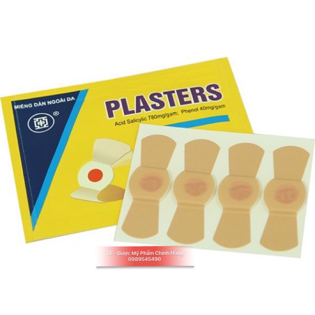 Miếng Dán PLASTER Mụn Cóc, Mụn Cơm, Mắt Cá Chân - Túi 4 Miếng