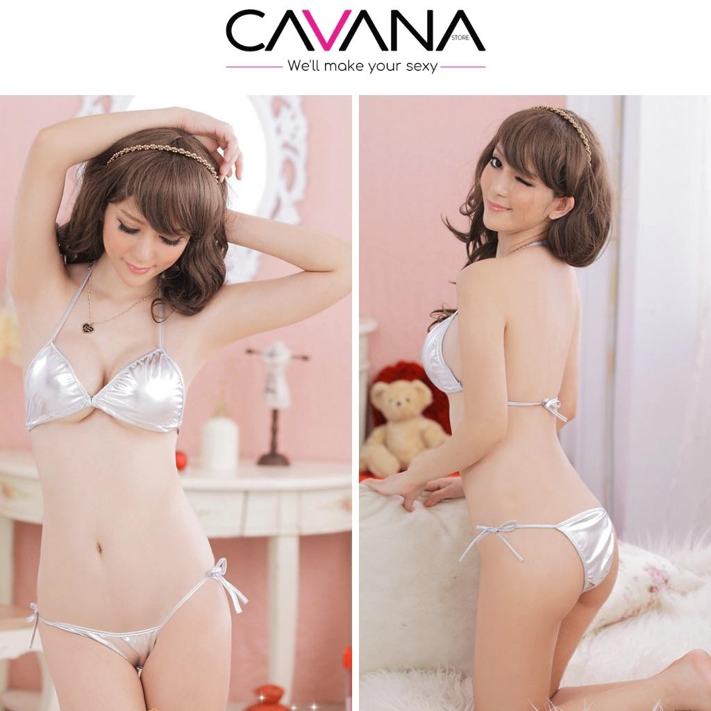 Bikini 2 mảnh, đồ bơi nữ sexy gợi cảm quần chíp tam giác da bóng ĐL14 - CAVANA STORE