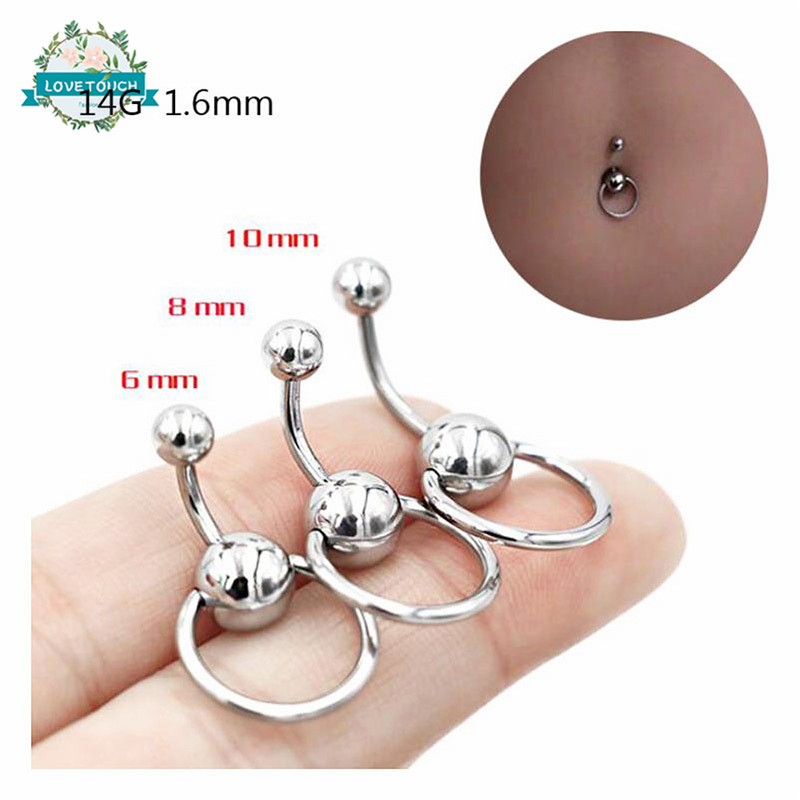 1 Khuyên Rốn 6mm / 8mm / 10mm Đơn Giản Bằng Thép Không Gỉ Cho Nữ