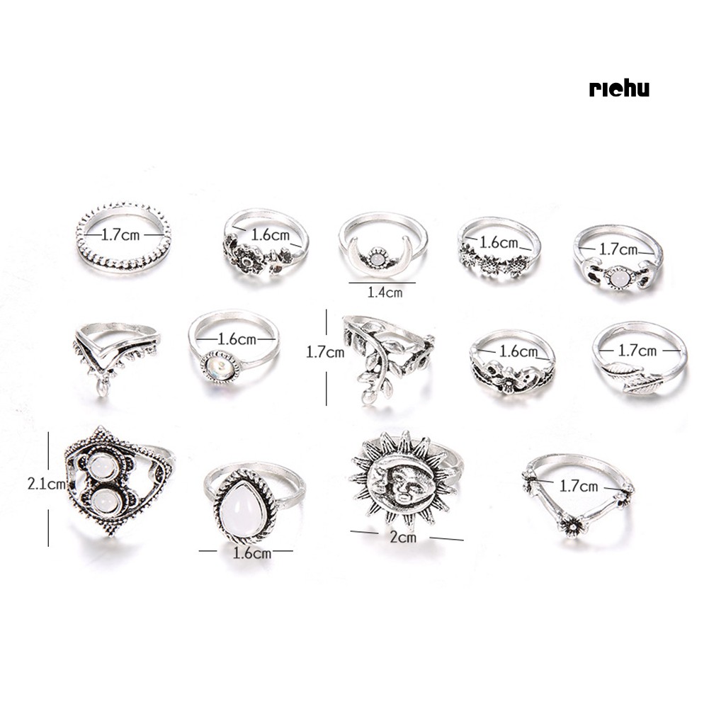 Set 14 Nhẫn Tay Vintage Thời Trang Cá Tính Cho Nữ