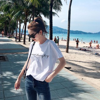 Áo Thun Nữ Tay Lỡ Unisex In Họa Tiết Chữ Kiểu XMISS