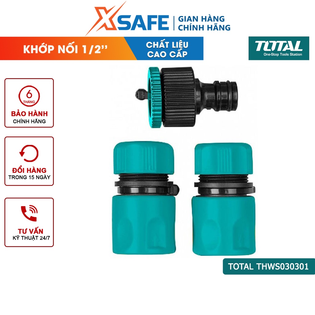 Bộ ba khớp nối TOTAL THWS030301 Khớp nối vòi xịt rửa gắn đường dây dẫn, ống nối thủy lực và các thiết bị truyền tải khác