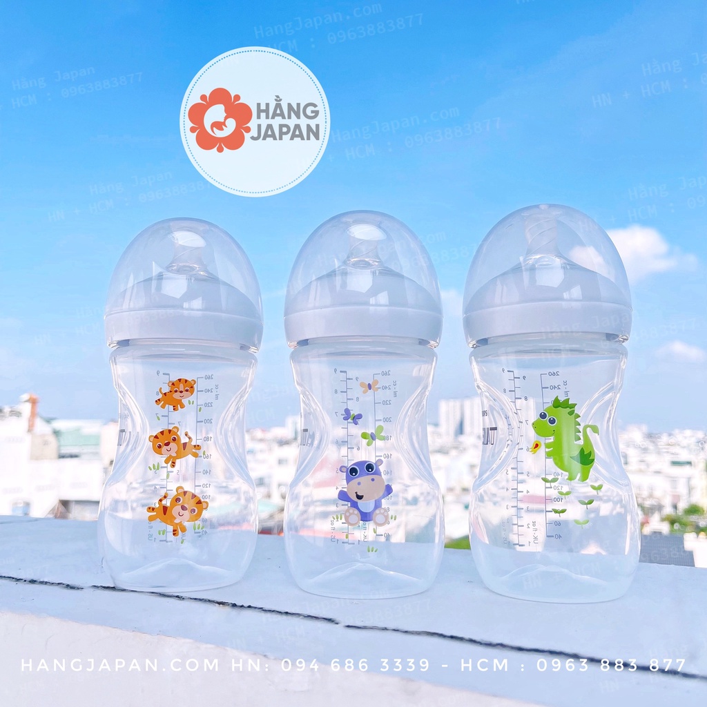 Bình sữa mô phỏng tự nhiên hiệu Philips Avent có họa tiết ( 260ml ) cho trẻ từ 1 tháng tuổi