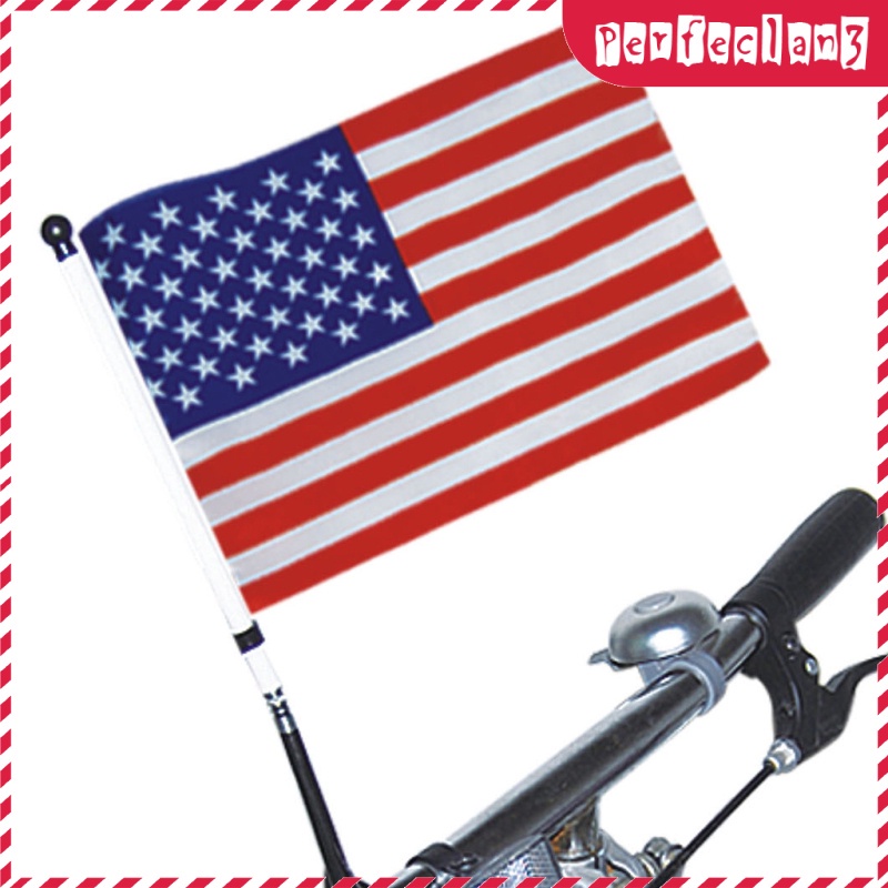 [Thássia Sport Store] Bicycle Flag Handlebar USA Flag Banner Safety Sign for Scooter German Flag