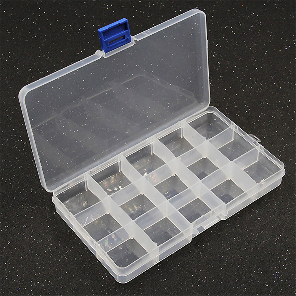 10/24 Grids Transparent Plastic Storage Box Case Multifunctional Plastic  Slot Adjustable for Pils Jewelry Beads Earring Case Organize