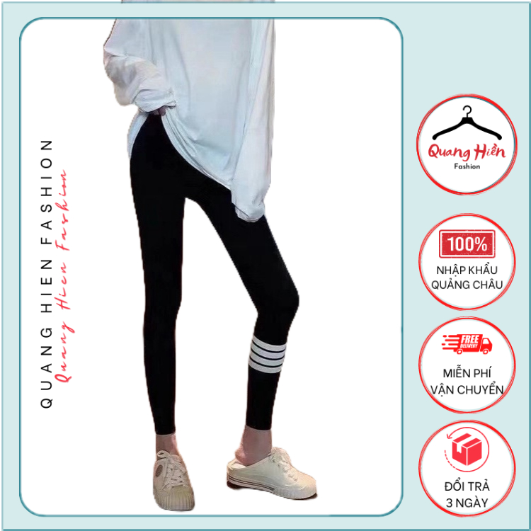 Quần legging nữ Quảng Châu len tăm sọc ngang siêu co giãn ôm dáng freesize MS357