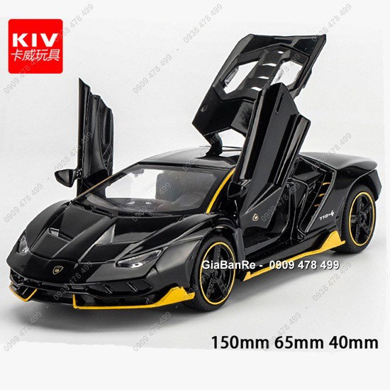 XE MÔ HÌNH SẮT LAMBO CENTENARIO TỈ LỆ 1:32 - MINIAUTO - ĐEN - 9760DB