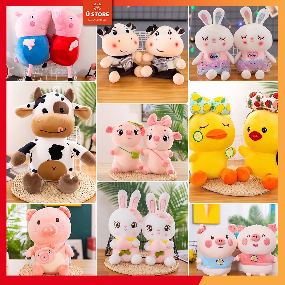 Gấu Bông Cầm Tay Hình Thú Cho Bé, Thú Bông Cho Bé Size 25-30cm