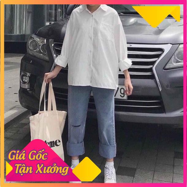 Quần ống rộng rách