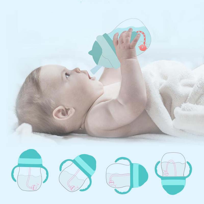 Bình Sữa 250ML Có Ống Hút Xoay 360 Độ Tiện Dụng Cho Bé° Bình Nước Du Lịch Tiện Lợi