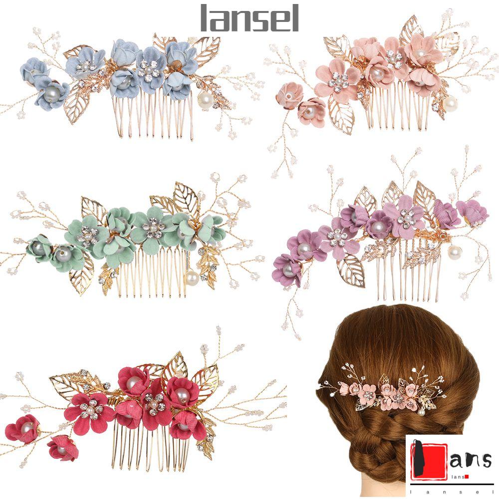 Kẹp Tóc Hình Hoa Thời Trang|Trâm Cài Tóc Hình Chiếc Lá Nhiều Màu Sắc Dành Cho Cô Dâu