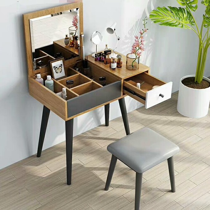 Bàn Trang Điểm Gương Lệch HDFurniture BGL1 ( HÀNG CÓ SẴN )