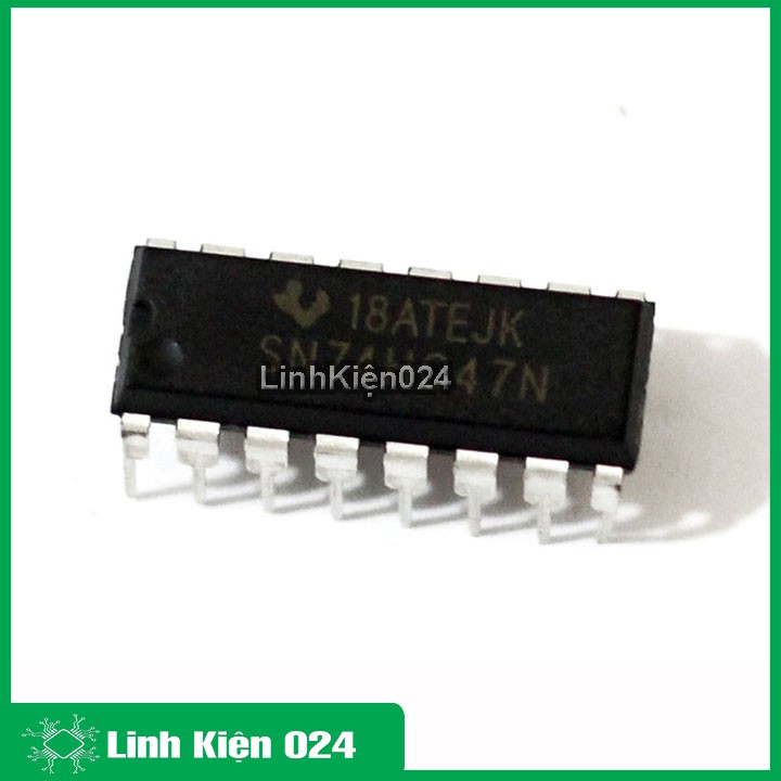 Ic chức năng 74HC47 hiệu mã BCD chân cắm DIP-16
