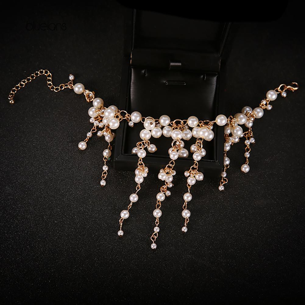 Vòng Tay Đính Ngọc Trai Nhân Tạo Thời Trang Dành Cho Nữ