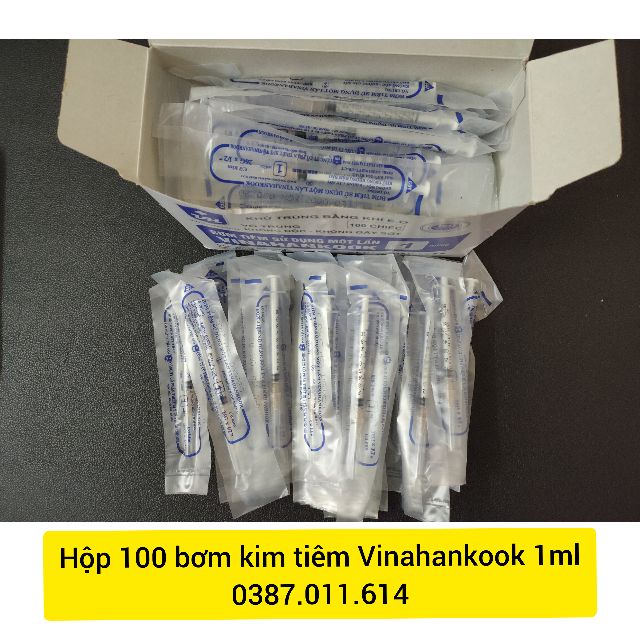 Hộp 100 bơm tiêm Xilanh 1ml  Vinahankook 1ml/5ml/10ml