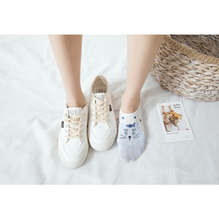 RẺ VÔ ĐỊCH  tất, vớ nữ cổ ngắn, cổ thuyền họa tiết con vật xinh xắn cho nữ