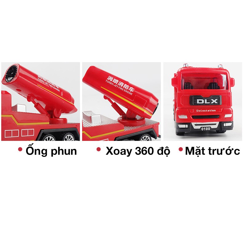 Mô hình xe đồ chơi xe cứu hỏa cho bé chất liệu nhựa an toàn, đẹp, sắc sảo