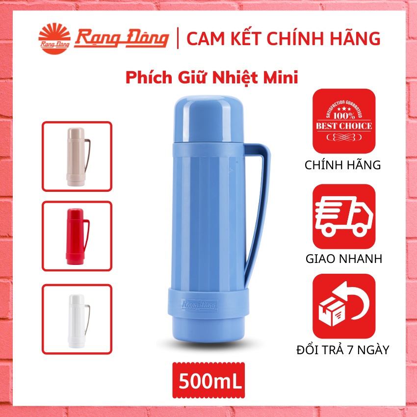 Bình Giữ Nhiệt Mini Rạng Đông 500mL- Model: RD-0538 N1-Ruột thủy tinh cao cấp