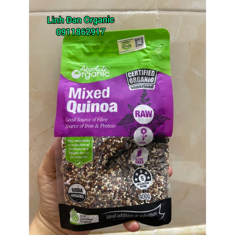 [2022] Hạt Diêm Mạch ba Màu Úc Absolute Organic 400g - Có tem chống giả
