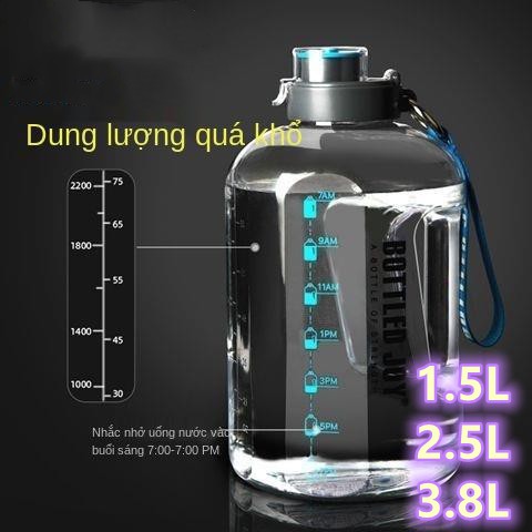 bottled joy /Douyin Hot Sale / Wang Junkai Cùng một kiểu / Chai thể thao ngoài trời dung tích lớn / Chai nước uống cắm trại di động / Chai thể thao ngoài trời trong suốt dung tích lớn / 1.5L