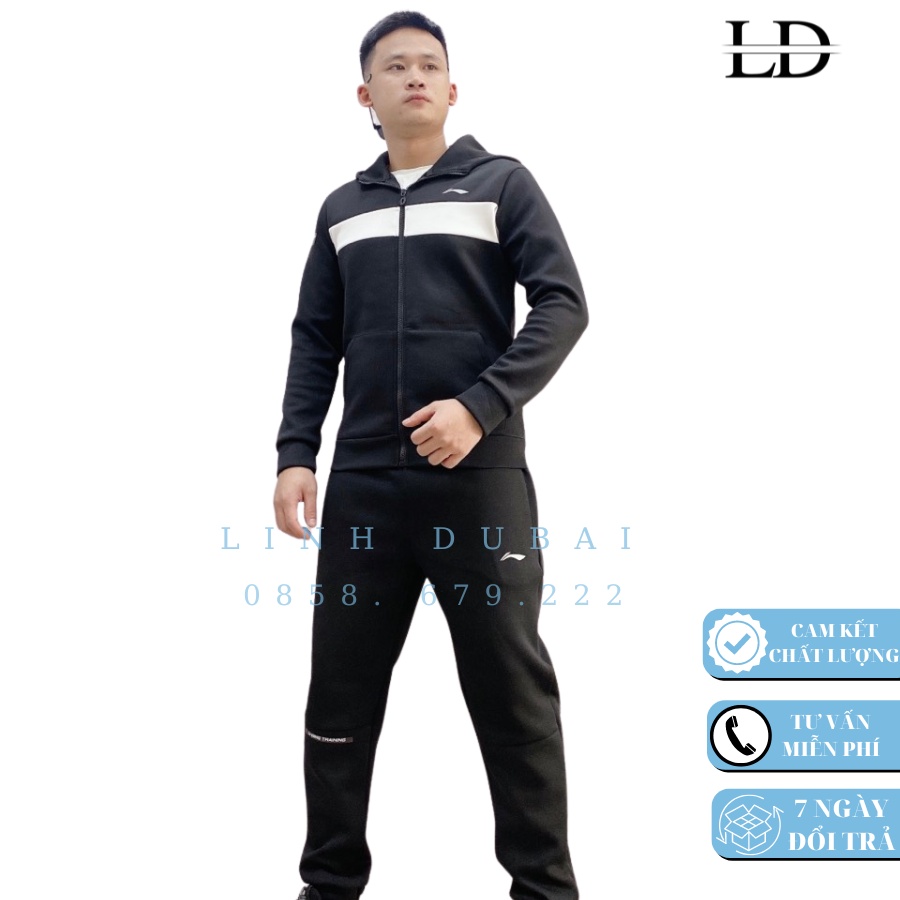 Bộ thể thao lining mẫu mới nhất 2023, bộ quần áo thu đông chất siêu đẹp