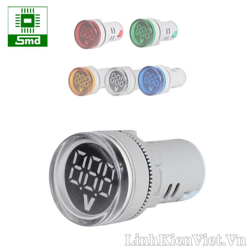 Đèn báo nguồn hiển thị điện áp AC 80-500V OX-AD16 22mm (màu trắng)