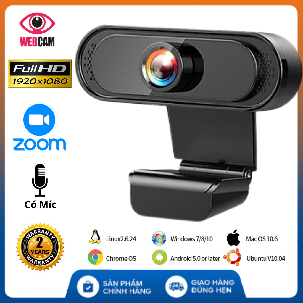 Webcam máy tính Học Zoom Full HD 1080P Máy Tính Có Mic Full HD 1080P Hình Ảnh Cực Nét Bền Đẹp Giá Rẻ Full Box