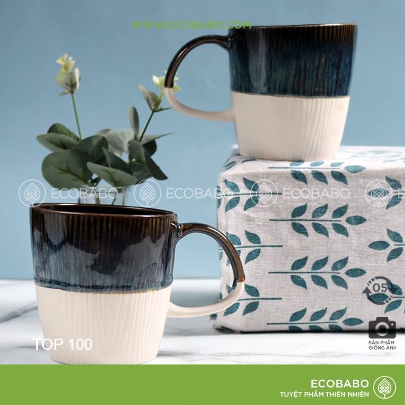 Ly gốm handmade tráng men đổi màu uống trà cafe Nhật Bản truyền cảm hứng thiết kế tự do Ecobabo