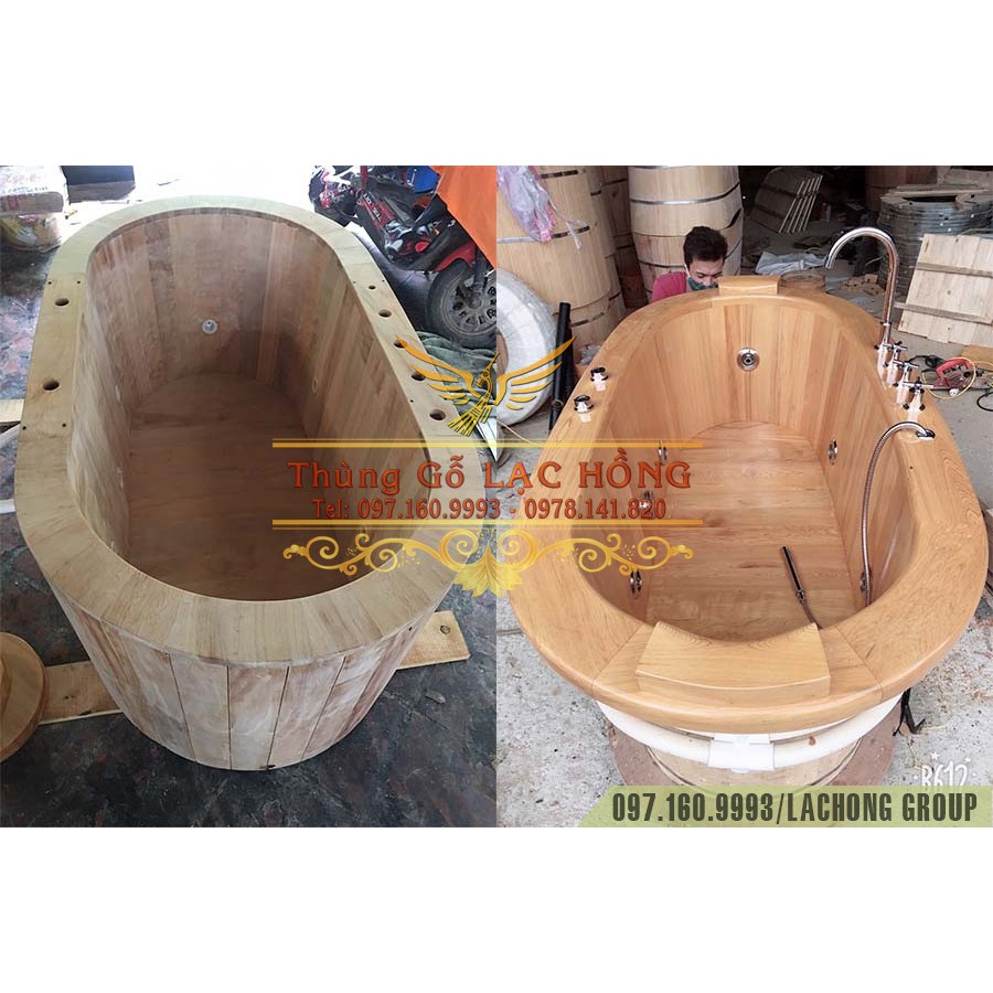 Bồn Tắm Gỗ Pơ Mu Massage Cao Cấp | BigBuy360 - bigbuy360.vn