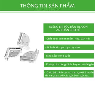 Bộ 4 miếng silicon bọc cạnh bàn