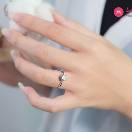 Nhẫn nữ đính pha lê trắng nổi bật phong cách Lymlym Silver bạc 925 cao cấp