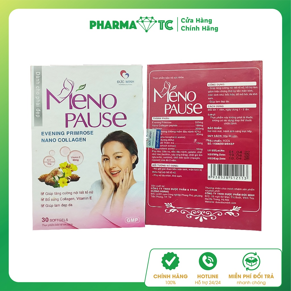 Viên uống điều hòa, cân bằng nội tiết tố nữ Ménopause với mầm đậu nành - Hộp 30 viên - PharmaOTC