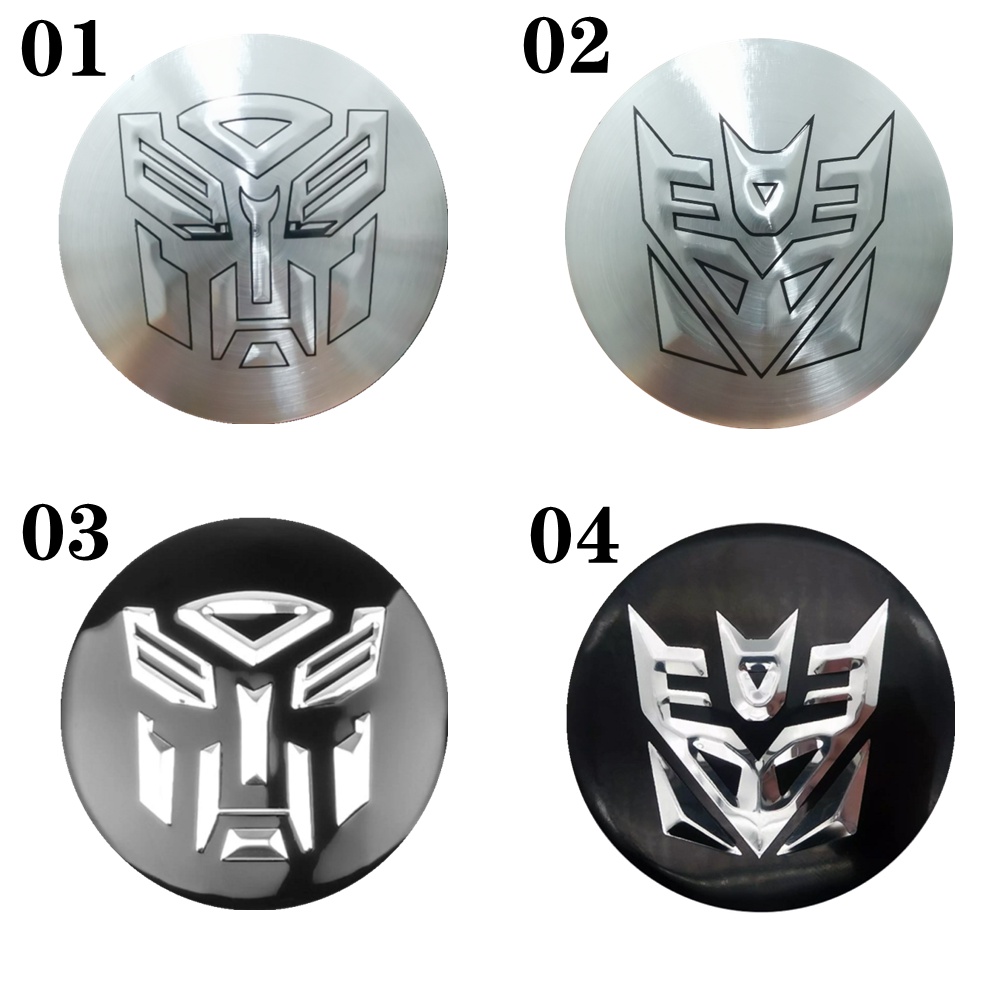 Bộ 4 Logo Nhôm Dán Trục Bánh Xe Hơi Hình Transformers