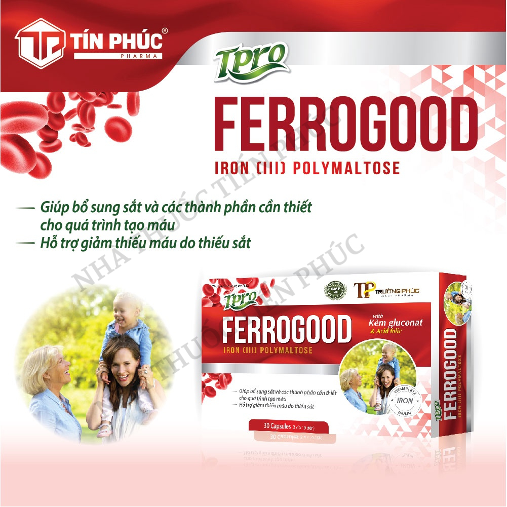 Viên uống bổ sung sắt FERROGOOD bổ máu, cải thiện tình trạng thiếu máu - Hộp 30 viên